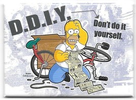 The Simpsons Homer D.D.I.Y. Don&#39;t Do It Yourself Refrigerator Magnet NEW UNUSED - £3.19 GBP
