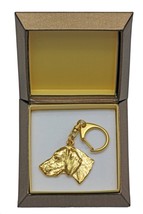 NEW, Weimaraner, millesimal fineness 999, dog keyring, in casket, keychain - £60.75 GBP