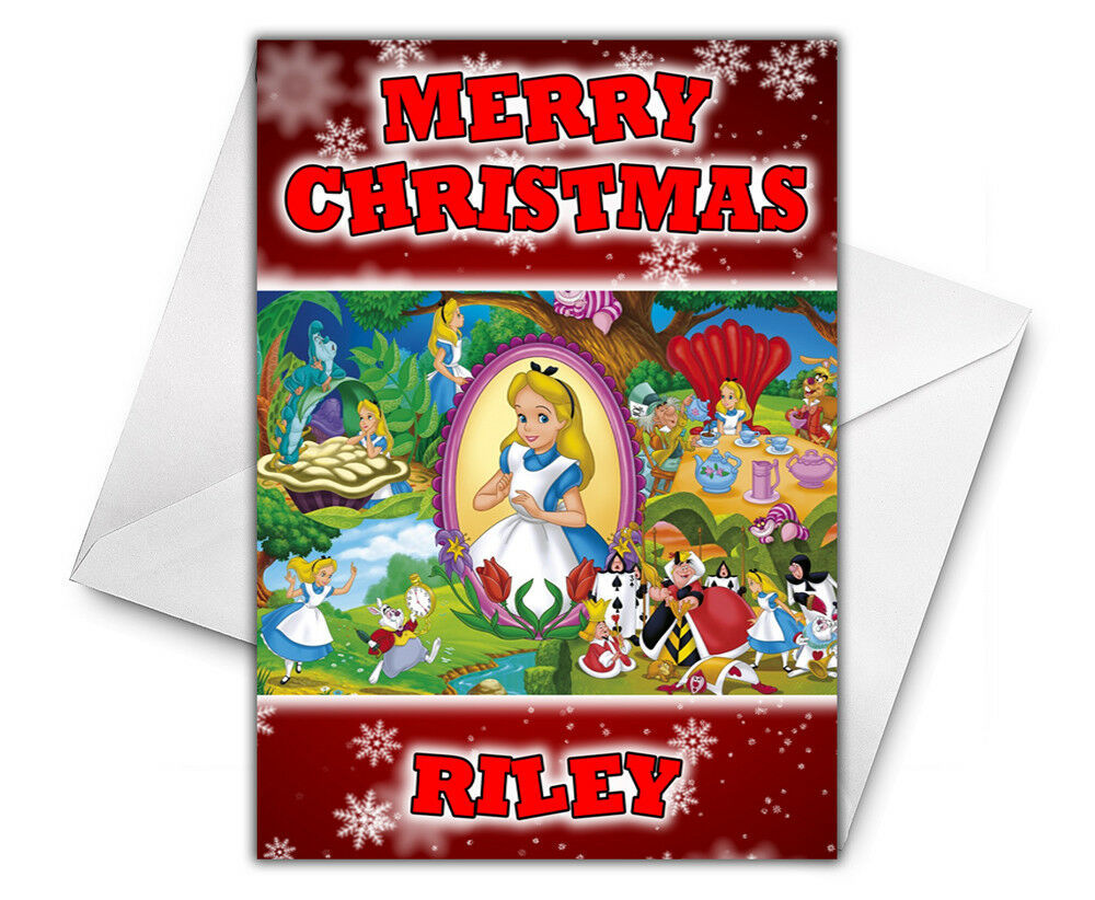 Primary image for ALICE IN WONDERLAND Personalised Christmas Card - Disney Christmas Card
