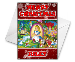 ALICE IN WONDERLAND Personalised Christmas Card - Disney Christmas Card - $4.10
