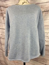 J.Crew Sweater Womens M Long Sleeve Crew Neck Wool Blend Blue Marled Sid... - $25.20