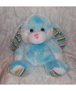 Atico International USA Bunny Rabbit Plush Stuffed Animal Toy Blue Rainbow 19"  - $569.25 MXN