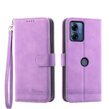 For Motorola Moto G14 Dierfeng Dream Line TPU + PU Leather Phone Case(Pu... - $4.99