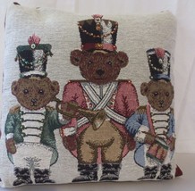 CHRISTMAS PILLOW BEAD DECORATIVE BEARS MARCHING BAND HORN DRUM MAJOR - $25.00