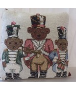 CHRISTMAS PILLOW BEAD DECORATIVE BEARS MARCHING BAND HORN DRUM MAJOR - $25.00