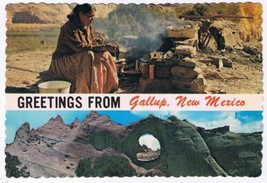 New Mexico Postcard Gallup Navajo Woman Window Rock - £2.37 GBP