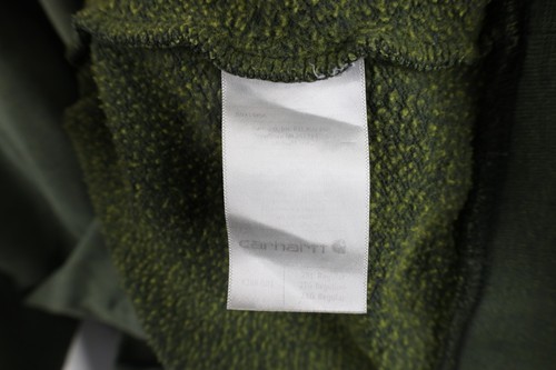 Vtg Carhartt Mens 2XL Faded Spell Out Box Logo Hoodie Sweatshirt Heather Green Item image 10