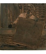 Antique Copper Printing Block Letterpress Window Installation Man Indust... - £15.91 GBP