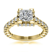 0.30 Ct Princess Cut Diamond Wedding Engagement Ring 14k Yellow Gold Finish 925 - £73.93 GBP
