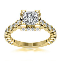 0.30 Ct Princess Cut Diamond Wedding Engagement Ring 14k Yellow Gold Finish 925 - $93.99