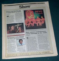 DEVO SHOW NEWSPAPER SUPPLEMENT VINTAGE 1988 - €21,55 EUR