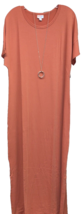 NWT LuLaRoe XL Solid Terra Cotta Orange Maria Long Knit Fabric Maxi Dress - $38.12