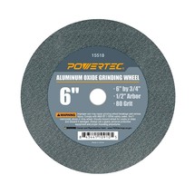 15518 Aluminum Oxide Grinding Wheel 80 Grit, 6" X 3/4" With 1/2" Arbor - £27.45 GBP