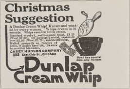 1921 Print Ad Dunlap Cream Whips Cream in 30 Seconds Casey Hudson Chicago,IL - £5.72 GBP