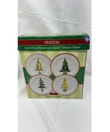 Oneida Christmas Jubilee Stoneware Salad/Dessert Plates - 8&quot; Dishes - Se... - $55.50 CAD