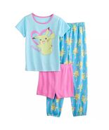 Girl&#39;s Pokemon Pickachu 3-Piece Short-Sleeved Character Pajama Set - $26.99