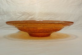 Vtg Federal Glass Madrid Iridescent Console Serving Bowl Marigold Carnival 11&quot; - £31.96 GBP