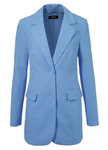 Aniston Long Blazer In Blue Uk 18 Plus Size (fm7-8) - £41.31 GBP