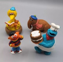 1980s Sesame Street Muppets Inc 4 Figure Lot Applause Bert Big Bird Cook... - $16.44