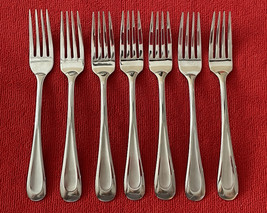 Oneida Sand Dune Dinner Forks Glossy Lot of  7 Stainless Steel 7 3/8&quot; - £27.39 GBP