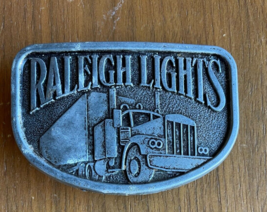 Raleigh Lights Cigarettes Tobacco Semi Truck Trucker Belt Buckle - £11.79 GBP
