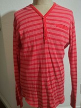 Men&#39;s Red White Light weight Long Sleeve Shirt LARGE - £10.75 GBP