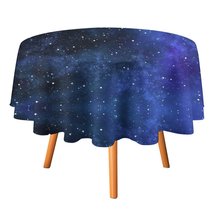 Galaxy Starry Sky Tablecloth Round Kitchen Dining for Table Cover Decor Home - £12.82 GBP+