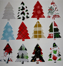 12 Christmas Tree Die Cuts Scrapbook Embellishment Paper Piecing Card - $1.75