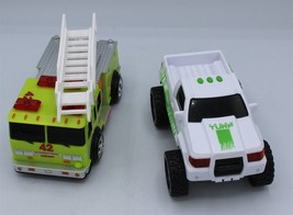 Lot of 2 Maxx Action Trucks W/ Lights and Sound - Tested - Fire Truck an... - $7.69