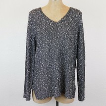 Additions by Chico&#39;s Black &amp; White Loose Knit Sweater Size 3 Shirt Top Pullover - £11.41 GBP