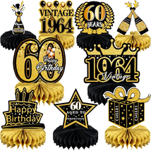 60Th Birthday Decoration 9 Pcs for Men Women 60Th Birthday Centerpieces for Tabl - £17.51 GBP