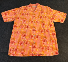 Tommy Bahama Shirt Men&#39;s Size Medium 100% Linen Floral Short Sleeve Button - £21.91 GBP
