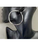Twist Knife Edge Hoop Earrings 2&quot; 925 Sterling Silver, Handmade Women Ea... - €48,22 EUR