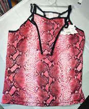 Pink Snake Print Cami Tank Top and Thong Set Just Cuz Size L New w tag - £15.80 GBP