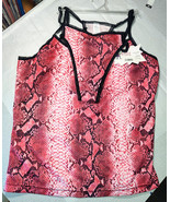 Pink Snake Print Cami Tank Top and Thong Set Just Cuz Size L New w tag - £15.69 GBP