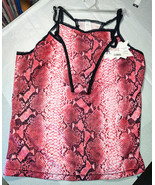 Pink Snake Print Cami Tank Top and Thong Set Just Cuz Size L New w tag - $19.95