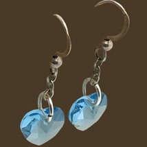 sterling silver blue crystal earrings  - £23.92 GBP