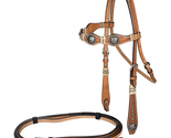 TABELO Scalloped Bridle with Rawhide Buttons Leather Headstall  - $133.00