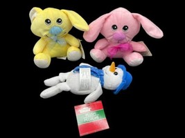 Easter Bunny Snowman Lot Holiday Plush Stuffed Toys New 8&quot; - $14.00
