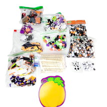 Halloween Crafts Huge Mixed Lot Gemstones Pumpkins Sticks Paper Confetti - £11.78 GBP