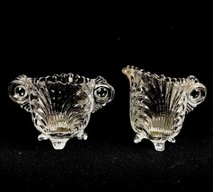 Vintage Cambridge Caprice Clear Glass Individual Mini Open Sugar &amp; Creamer - $20.32