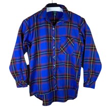 Wild Fable Plaid Flannel Shirt Blue Yellow Women&#39;s XS Button Down Collared - £3.95 GBP