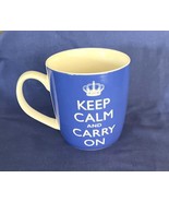 Blue Coffee Mug Royal Crown Design Keep Calm &amp; Carry On Lot 26 Studio - $150.34 MXN