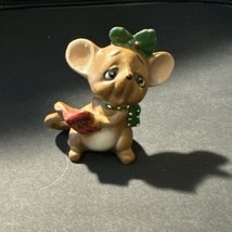 Vintage Josef Originals Japan Christmas Singing Mouse Miniature Figurine - £9.81 GBP