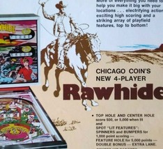Chicago Coin Rawhide Pinball FLYER Original Game Vintage Art LAST Game Made 1977 - £54.85 GBP