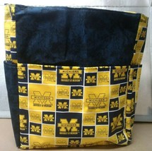 Michigan Wolverines Football Sports Blue Yellow Large Purse/Project Bag ... - $46.41