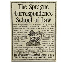 Sprague Correspondence School Of Law 1894 Advertisement Victorian ADBN1kk - £8.00 GBP