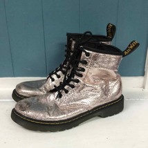 Dr Martens Doc Boots Girls US Sz 5 Boys 4 Rose Gold Crinkle Metallic UK 3 - $47.90