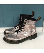 Dr Martens Doc Boots Girls US Sz 5 Boys 4 Rose Gold Crinkle Metallic UK 3 - $47.90
