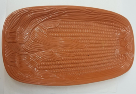 Corn Serving Platter Terracotta Clay Type Maize Oval Vintage - £11.95 GBP